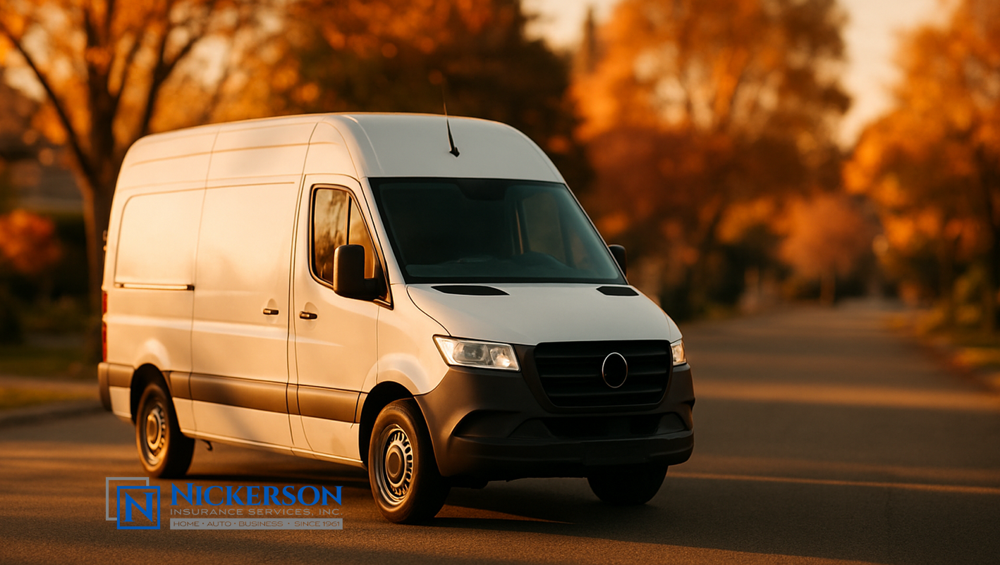 commercial vehicle going on a californian landscape