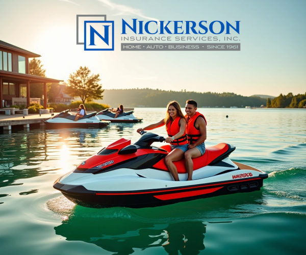 two people on the jet ski during sunset on the marina